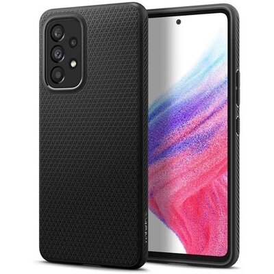 SPIGEN LIQUID AIR szilikon hátlapvédő telefontok (közepesen ütésálló, légpárnás sarok, rombusz minta), Fekete [Samsung Galaxy A53 (SM-A536) 5G]