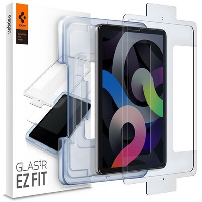 SPIGEN EZ FIT kijelzővédő üvegfólia 2db (2.5D full cover, tokbarát, ultravékony, 0.2mm, 9H + segédkeret), Átlátszó [Apple IPAD Pro 11 (2018), Apple IPAD Pro 11 (2020), Apple IPAD Air 2020 (Air 4)]