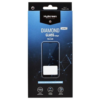 MYSCREEN DIAMOND GLASS LITE EDGE kijelzővédő üvegfólia (2.5D full glue, íves, karcálló, 0.33 mm, 9H), Fekete [Samsung Galaxy A12 (SM-A125F / SM-A127F), Samsung Galaxy M12 (SM-M127)]