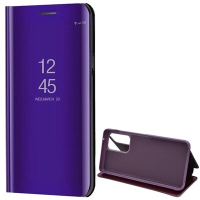 Telefontok álló (aktív flip, oldalra nyíló, asztali tartó funkció, tükrös felület, Mirror View Case), Lila [Samsung Galaxy A53 (SM-A536) 5G]