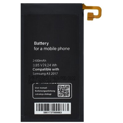 Utángyártott akkumulátor 2400 mAh LI-ION (EB-BA320ABE kompatibilis) [Samsung Galaxy A3 (2017) SM-A320F]