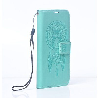 Forcell Mezzo oldalra nyíló flipes telefontok, bőrhatású, nyomott mintával - Samsung A13 4G, Álomfogó minta, Zöld