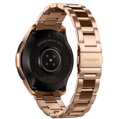 SPIGEN MODERN FIT okosóra pótszíj (univerzális, 20 mm fém, állítható), Rosegold [Samsung Galaxy Watch 42mm (SM-R810N), Samsung Galaxy Watch 3 41mm (SM-R850), Garmin Vivomove HR]