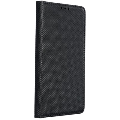 Smart flip telefontok, mágneses flip zár, oldalra nyíló, bőr hatású - Samsung Galaxy S23+ Plus, Fekete