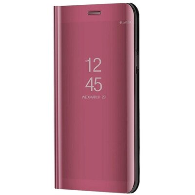 Telefontok álló (aktív flip, oldalra nyíló, asztali tartó funkció, tükrös felület, Mirror View Case), Rózsaszín [Samsung Galaxy S23 (SM-S911)]