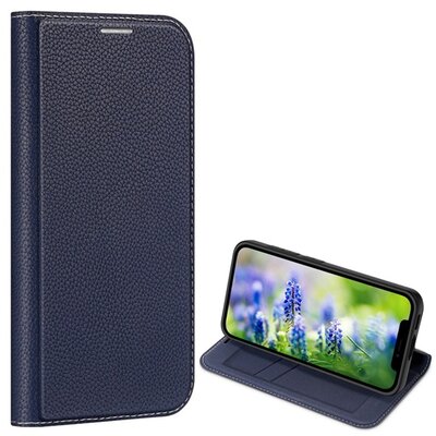 DUX DUCIS SKIN X2 telefontok álló, bőr hatású (flip, közepesen ütésálló, oldalra nyíló, asztali tartó, prémium), Sötétkék [Samsung Galaxy S23+ Plus (SM-S916)]