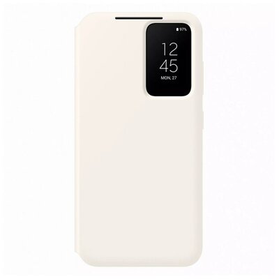 Samsung EF-ZS911CUEGWW gyári telefontok álló (aktív flip, oldalra nyíló, Clear View Cover), Krémszínű [Samsung Galaxy S23 (SM-S911)]