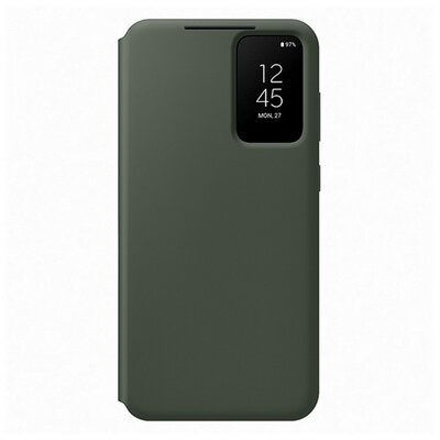 Samsung EF-ZS916CGEGWW gyári telefontok álló (aktív flip, oldalra nyíló, Clear View Cover), Sötétzöld [Samsung Galaxy S23+ Plus (SM-S916)]