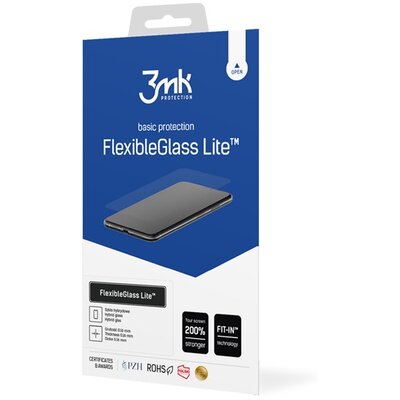 3MK FLEXIBLE GLASS LITE képernyővédő üveg (2.5D, flexibilis, lekerekített szél, ultravékony, 0.16mm, 6H) ÁTLÁTSZÓ