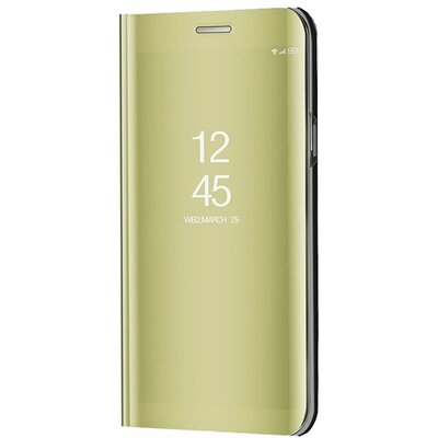 Tok álló (aktív FLIP, oldalra nyíló, asztali tartó funkció, tükrös felület, Mirror View Case) ARANY [Samsung Galaxy S23 Ultra (SM-S918)]