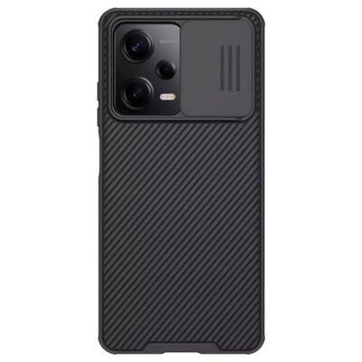 NILLKIN CAMSHIELD PRO műanyag telefonvédő (szilikon keret, közepesen ütésálló, kamera védelem, csíkos minta) FEKETE [Xiaomi Redmi Note 12 Pro, Xiaomi Poco X5 Pro 5G]