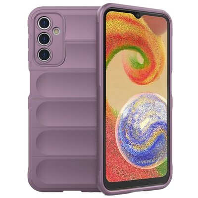 Szilikon telefonvédő (közepesen ütésálló, kamera védelem, 3D minta) LILA [Samsung Galaxy A14 4G (SM-A145), Samsung Galaxy A14 5G (SM-A146)]