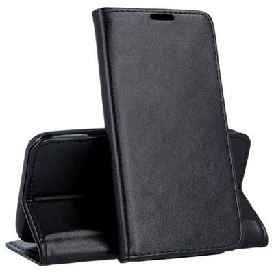 Tok álló, bőr hatású (FLIP, oldalra nyíló, asztali tartó funkció) FEKETE [Samsung Galaxy A54 5G (SM-A546)]