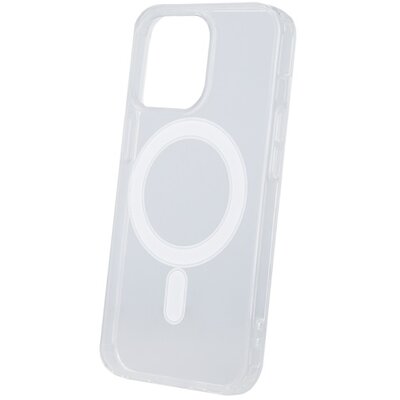 Szilikon telefonvédő (mágneses, közepesen ütésálló, légpárnás sarok, MagSafe kompatibilis) ÁTLÁTSZÓ [Apple iPhone 14 Pro]