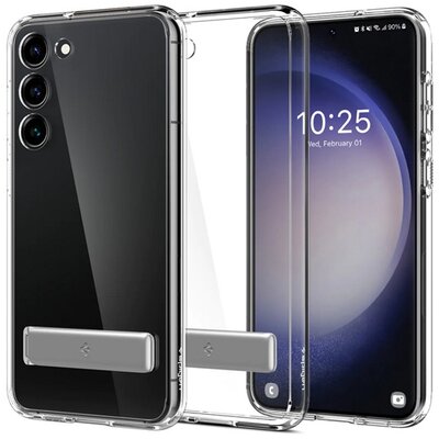 SPIGEN ACS05671 SPIGEN ULTRA HYBRID S műanyag telefonvédő (közepesen ütésálló, szilikon légpárnás keret, kitámasztó) ÁTLÁTSZÓ [Samsung Galaxy S23 Plus (SM-S916)]