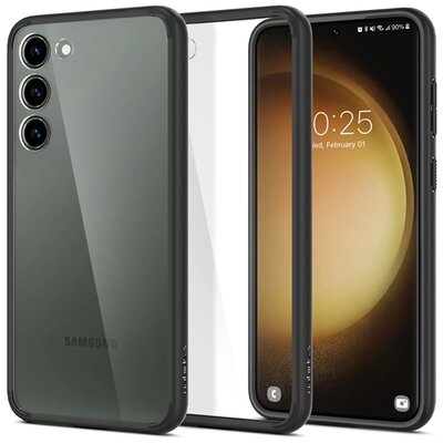 SPIGEN ACS05715 SPIGEN ULTRA HYBRID műanyag telefonvédő (közepesen ütésálló, szilikon légpárnás keret) FEKETE [Samsung Galaxy S23 (SM-S911)]