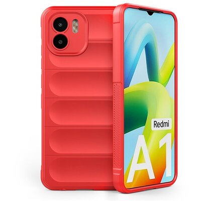 Szilikon telefonvédő (közepesen ütésálló, kamera védelem, 3D minta) PIROS [Xiaomi Redmi A1, Xiaomi Redmi A2]