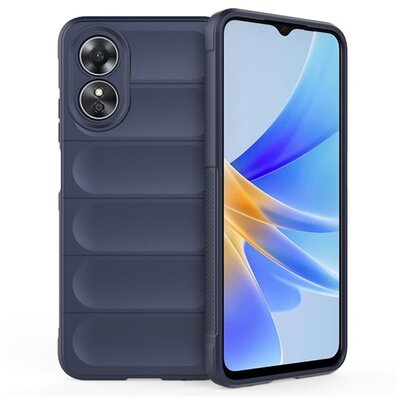 Szilikon telefonvédő (közepesen ütésálló, kamera védelem, 3D minta) SÖTÉTKÉK [Oppo A17]