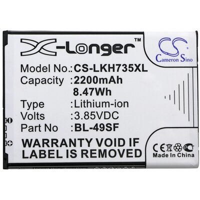 CAMERON SINO CS-LKH735XL CAMERON SINO Li-Ion akkumulátor (3,85V / 2200 mAh, LG BL-49SF kompatibilis) [LG G4S Beat (H735)]