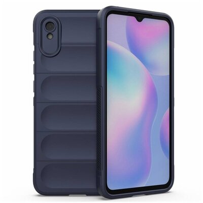 Szilikon telefonvédő (közepesen ütésálló, kamera védelem, 3D minta) SÖTÉTKÉK [Xiaomi Redmi 9A (Redmi 9 AT)]