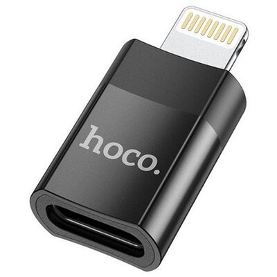 HOCO UA17_TYPE-C HOCO UA17 adapter (Type-C aljzat - lightning 8pin, adatátvitel és töltés) FEKETE