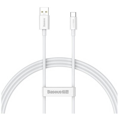 BASEUS CAYS000902 BASEUS SUPERIOR adatkábel és töltő (USB - Type-C, 65W, PD gyorstöltés támogatás, 100cm, törésgátló) FEHÉR