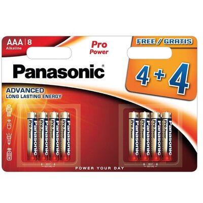 PANASONIC LR03PPG/8BW PANASONIC PRO POWER tartós elem (AAA, LR03PPG, 1.5V, alkáli) 8db /csomag