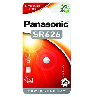 PANASONIC SR-626EL/1B PANASONIC óraelem (SR626, 1,55V, ezüst-oxid) 1db/ csomag