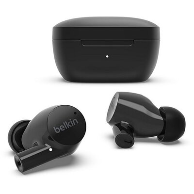 BELKIN AUC004BTBK BELKIN SOUNDFORM RISE bluetooth fülhallgató SZTEREO (v5.0, TWS, mikrofon, zajszűrő, IPX5 vízálló + töltőtok) FEKETE