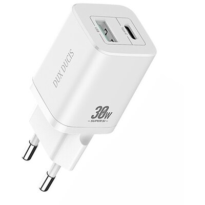 DUX DUCIS C80 DUX DUCIS C80 hálózati töltő USB aljzat / Type-C aljzat (5V / 3000 mA, 30W, PD gyorstöltés támogatás) FEHÉR