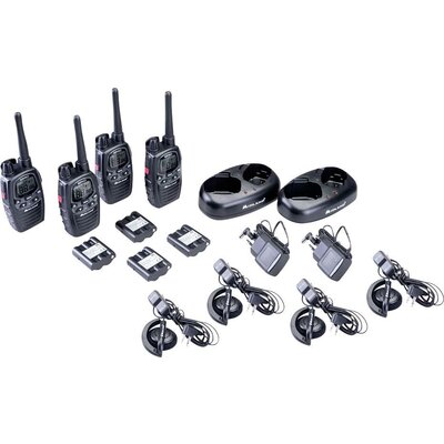 Midland Midland G7 Pro 4er Kofferset, PMR446 2x Doppelstandlader, 4x MA24-L Headsets C1090.19 PMR készülék 4 részes készlet