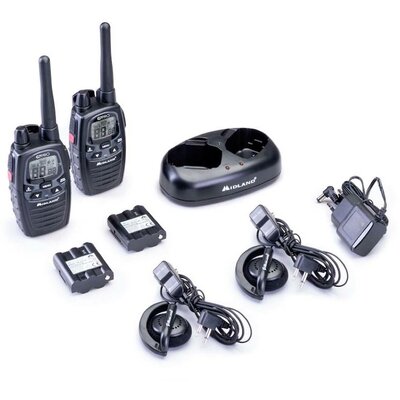 Midland G7 Pro 2er Kofferset, PMR446 Doppelstandlader, MA24-L Headsets C1090.18 PMR készülék 2 részes készlet