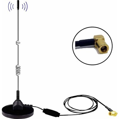 Albrecht MAG31 DAB+ Magnetfußantenne + Verstärker Band III, 3m Kabel + SMB-Stecker DAB+ mágneses talpú antenna Erősítővel