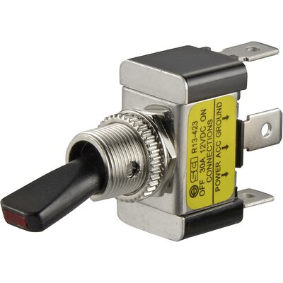 Gépjármű billenőkapcsoló 12 V/DC 30 A 1 x KI/BE Reteszelő TRU COMPONENTS TC-R13-423L zöld