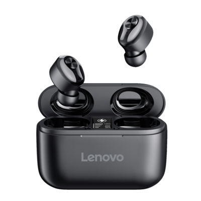 LENOVO PTM7C02358 LENOVO HT18 bluetooth fülhallgató SZTEREO (v5.0, TWS, mikrofon, zajszűrő, zenehallgatáshoz ajánlott + töltőtok) FEKETE