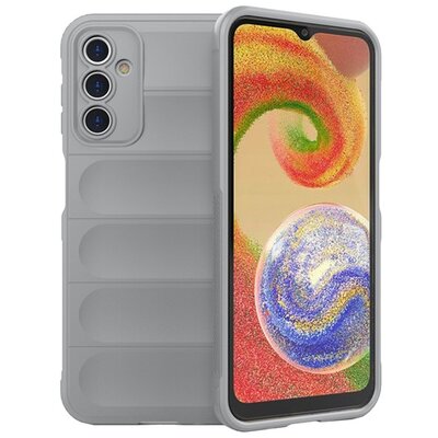 Szilikon telefonvédő (közepesen ütésálló, kamera védelem, 3D minta) VILÁGOSSZÜRKE [Samsung Galaxy A14 4G (SM-A145), Samsung Galaxy A14 5G (SM-A146)]