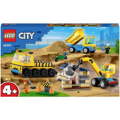 LEGO® CITY 60391 Építőipari járművek és daru romboló labdával