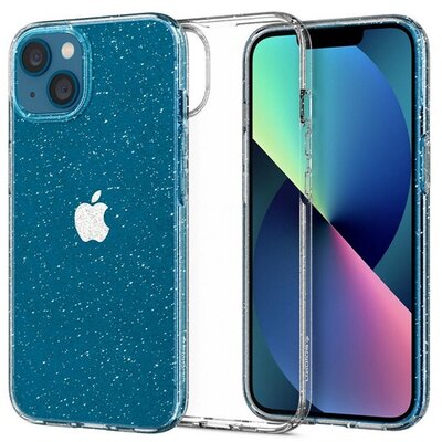 SPIGEN ACS03516 SPIGEN LIQUID CRYSTAL GLITTER szilikon telefonvédő (közepesen ütésálló, légpárnás sarok, csillámporos) ÁTLÁTSZÓ [Apple iPhone 13]