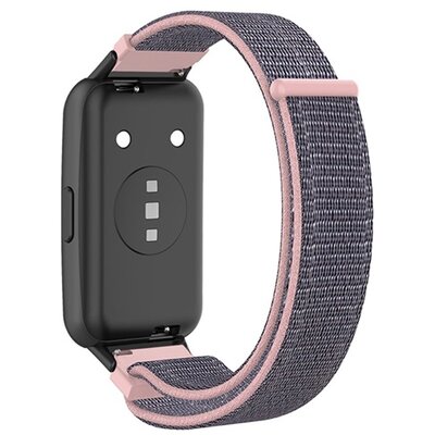 Pótszíj (egyedi méret, nylon, tépőzáras, légáteresztő) RÓZSASZÍN [Huawei Band 7, Honor Band 7]