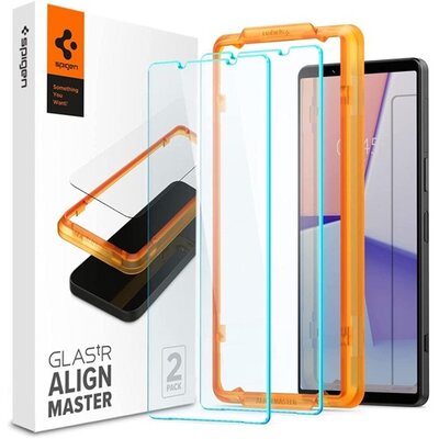 SPIGEN AGL06430 SPIGEN ALM FC képernyővédő üveg 2db (2.5D, ujjlenyomatmentes, extra karcálló, 9H, ultravékony, színkiemelés) ÁTLÁTSZÓ [Sony Xperia 1 V (XQ-DQ72)]