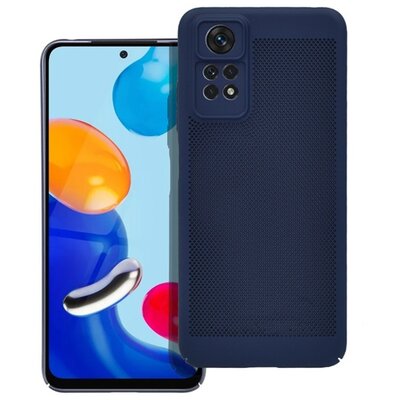 Műanyag telefonvédő (légáteresztő, lyukacsos minta, kamera védelem) SÖTÉTKÉK [Xiaomi Redmi Note 11 4G (Redmi Note 11S)]