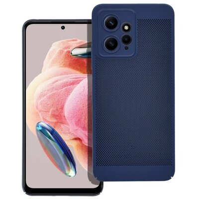 Műanyag telefonvédő (légáteresztő, lyukacsos minta, kamera védelem) SÖTÉTKÉK [Xiaomi Redmi Note 12 4G]