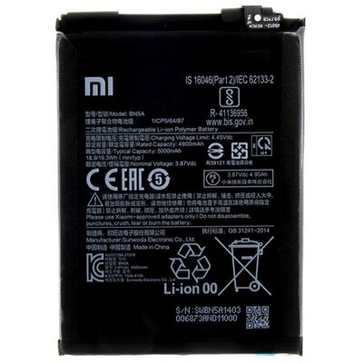 XIAOMI BN5A XIAOMI akkumulátor 5000 mAh LI-ION (belső akkumulátor, beépítése szakértelmet igényel)