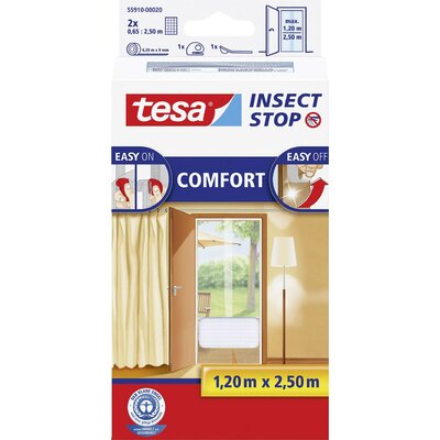 Szúnyoghálók ajtókra, rovarriasztók, rovarfogók, (H x Szé) 2,2 x 1,3 m, tesa® Comfort