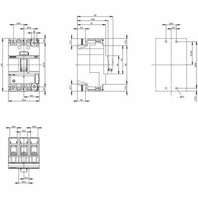 Siemens 3VA1140-4EE36-0AA0 Teljesítménykapcsoló 1 db Beállítási tartomány (áram): 28 - 40 A Kapcsolási feszültség (max.): 690 V/AC (Sz x Ma x Mé) 76.2 x 130 x