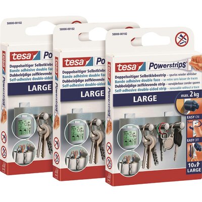 tesa POWERSTRIPS® Large Kétoldalas ragasztószalag Fehér