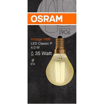 OSRAM 4058075293496 LED EEK F (A - G) E14 Csepp forma 4 W = 35 W Melegfehér (Ø x H) 45.0 mm x 78.0 mm 1 db