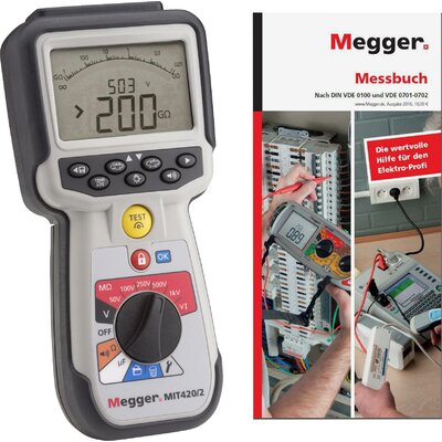 Megger MIT420/2 + Messbuch Szigetelésmérő műszer 50 V, 100 V, 250 V, 500 V, 1000 V 200 GΩ