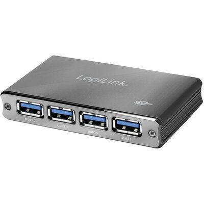 LogiLink UA0282 USB 3.0 hub Alumínium házzal, Státusz LED-del Space szürke