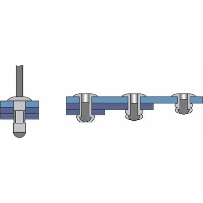 Bralo 1089004810 Popszegecs (Ø x H) 4.8 mm x 10.5 mm Nemesacél Alumínium 250 db